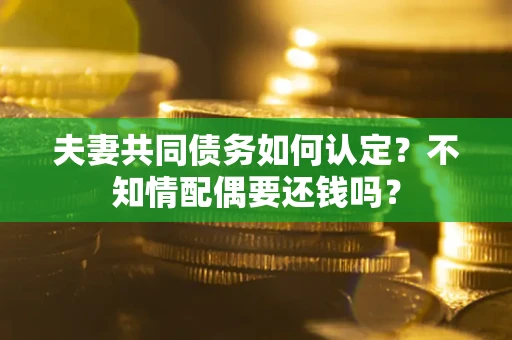 北京夫妻共同债务如何认定？不知情配偶要还钱吗？